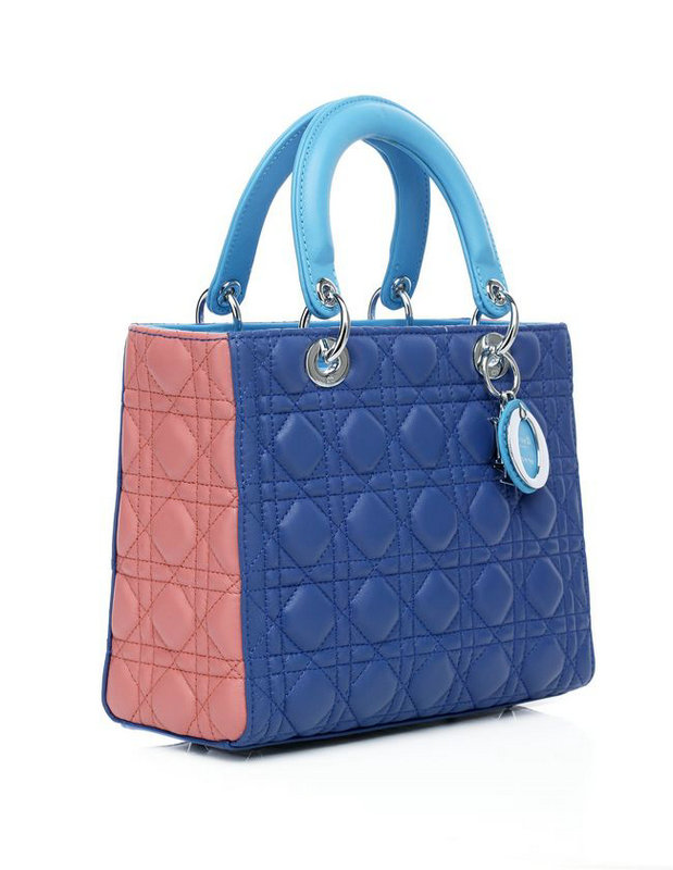 replica jumbo lady dior lambskin leather 6325 blue&pink